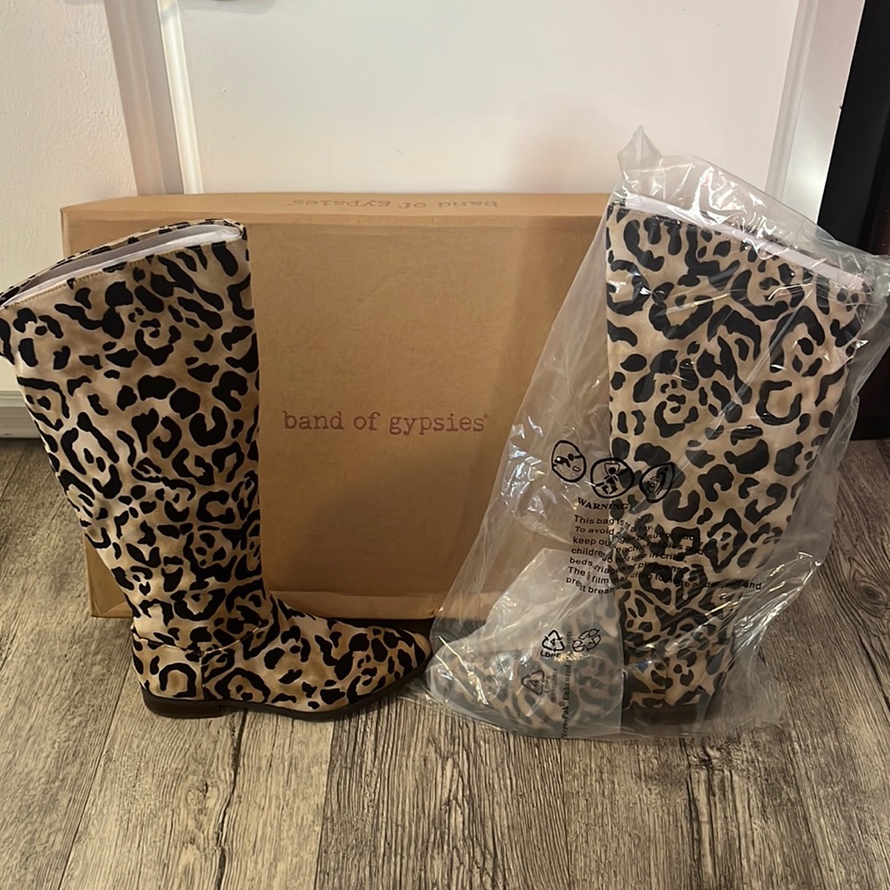 Luna Knee High boots Leopard (Band of Gypsies)